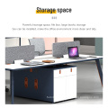 Modern Modular Office Furniture Linear Studio Workstation Table 4 Seater Person Staff White Cluster Office Desk